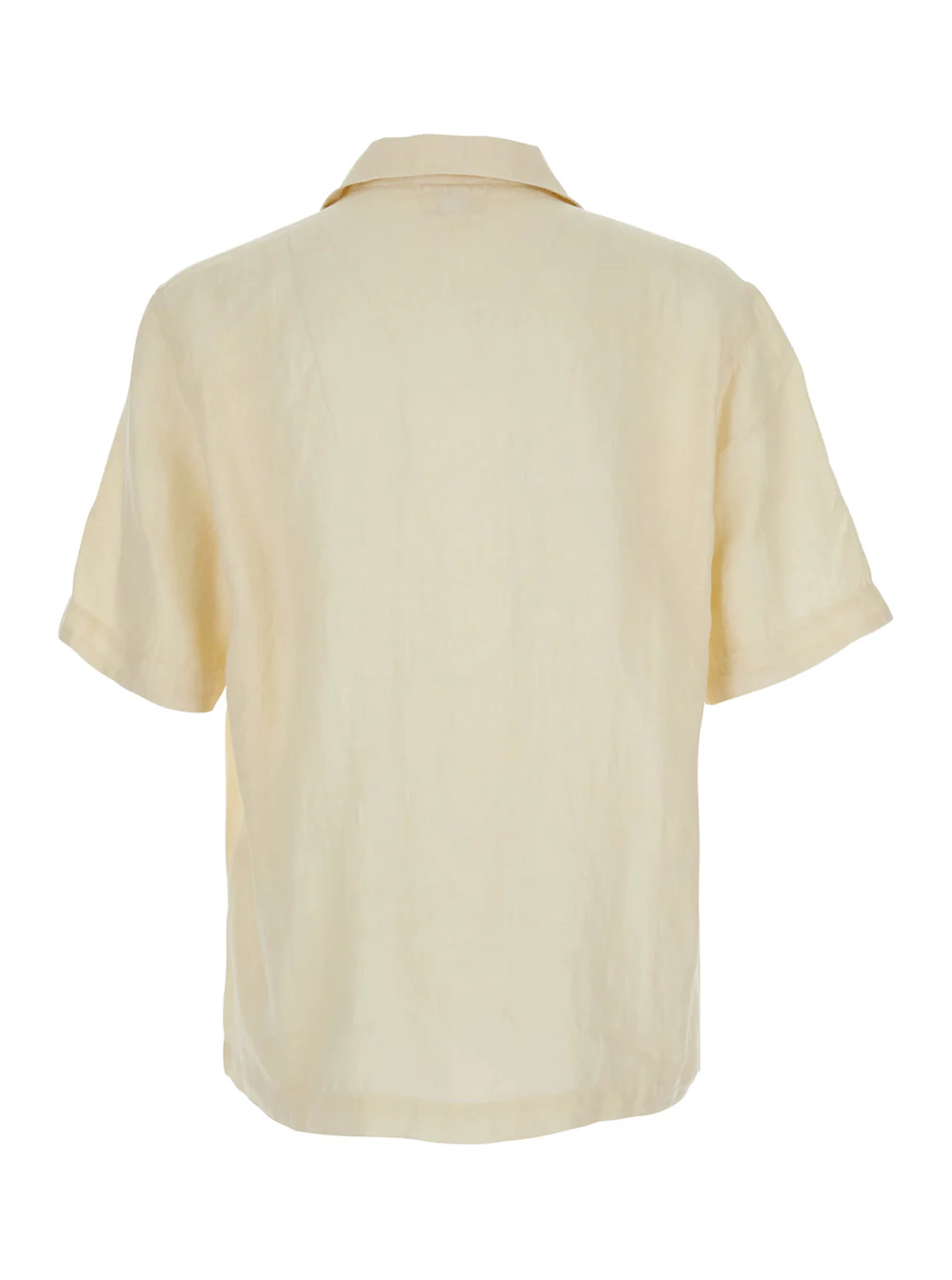 Camisa Bege C.P. Company com Estampa de Logotipo na Frente em Linho para Homens e Blusas
