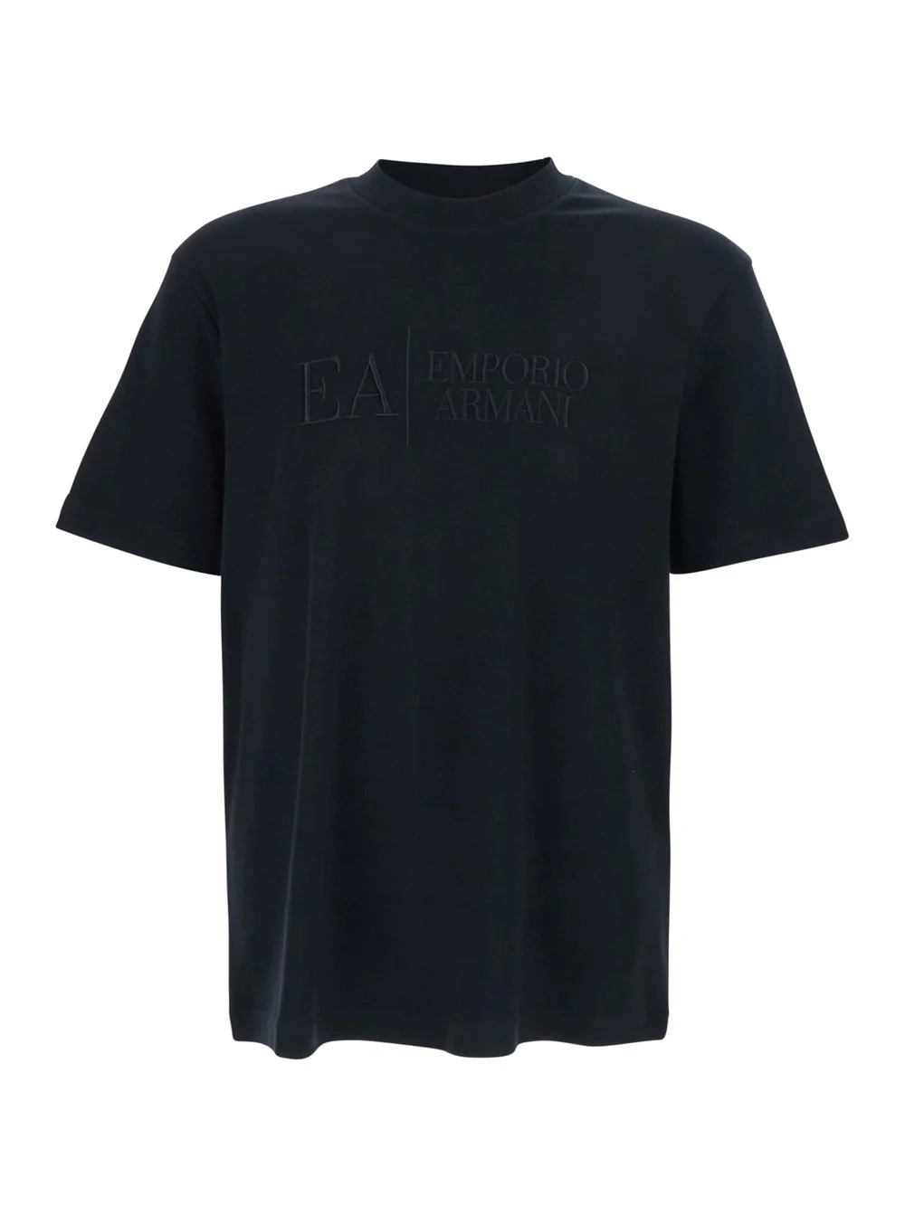 Camiseta Preta Emporio Armani com Logotipo Bordado na Frente para Homens Camisetas de Algodão e Camisetas Polo Camiseta Preta Emporio Armani com Logotipo Bordado na Frente para Homens Camisetas de Algodão e Camisetas Polo