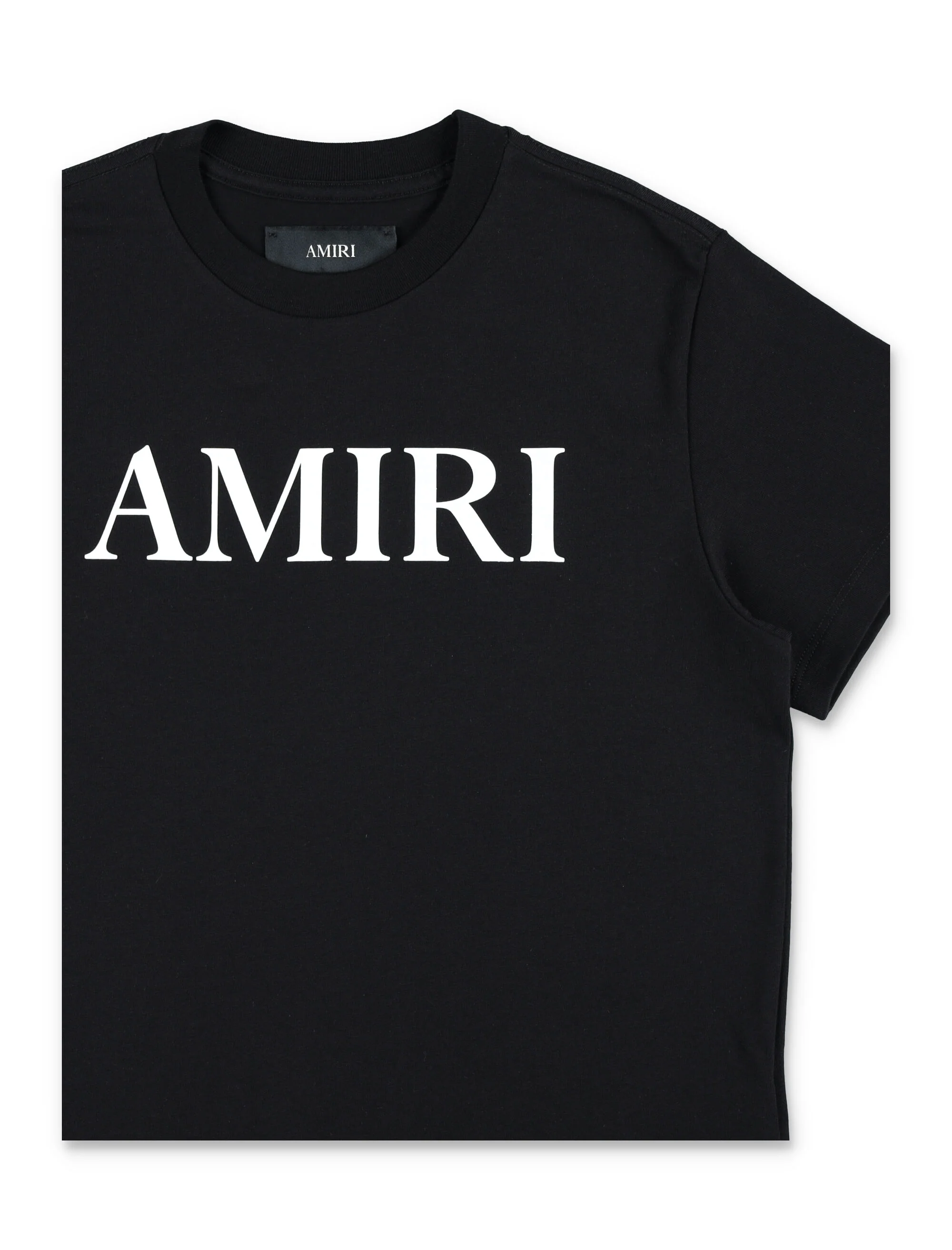 Camiseta Infantil Amiri com Logotipo Preto de Algodão