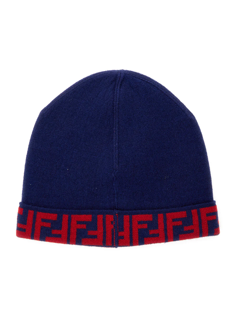 Boné Fendi Kids Azul com Bordo FF em Lã e Caxemira Mulher Azul Poliamida Chapéus Luvas