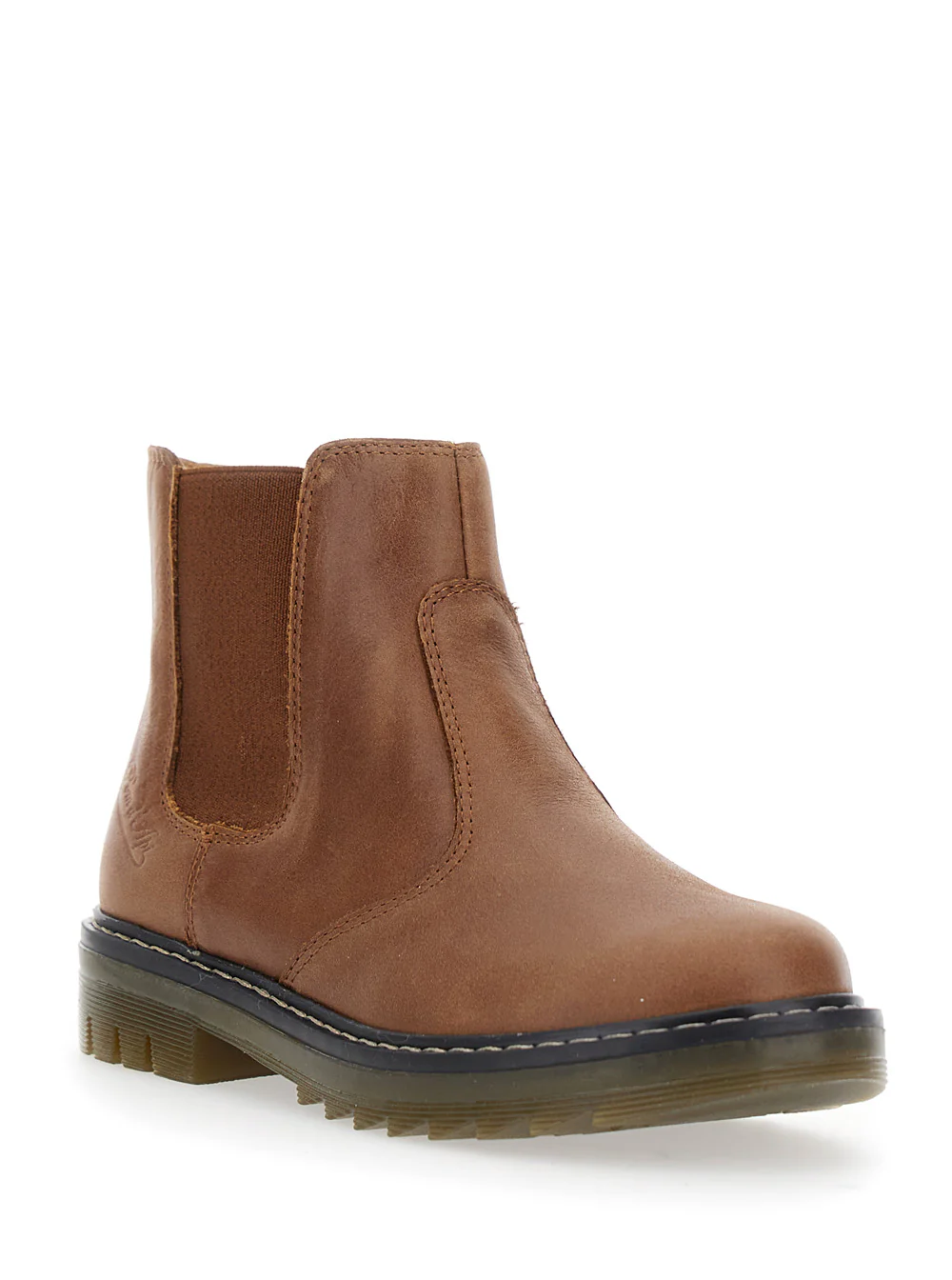 Botas de Cano Curto Pom D'Api Kids Marrom com Logotipo Lateral em Couro Nubuck para Menina de Borracha