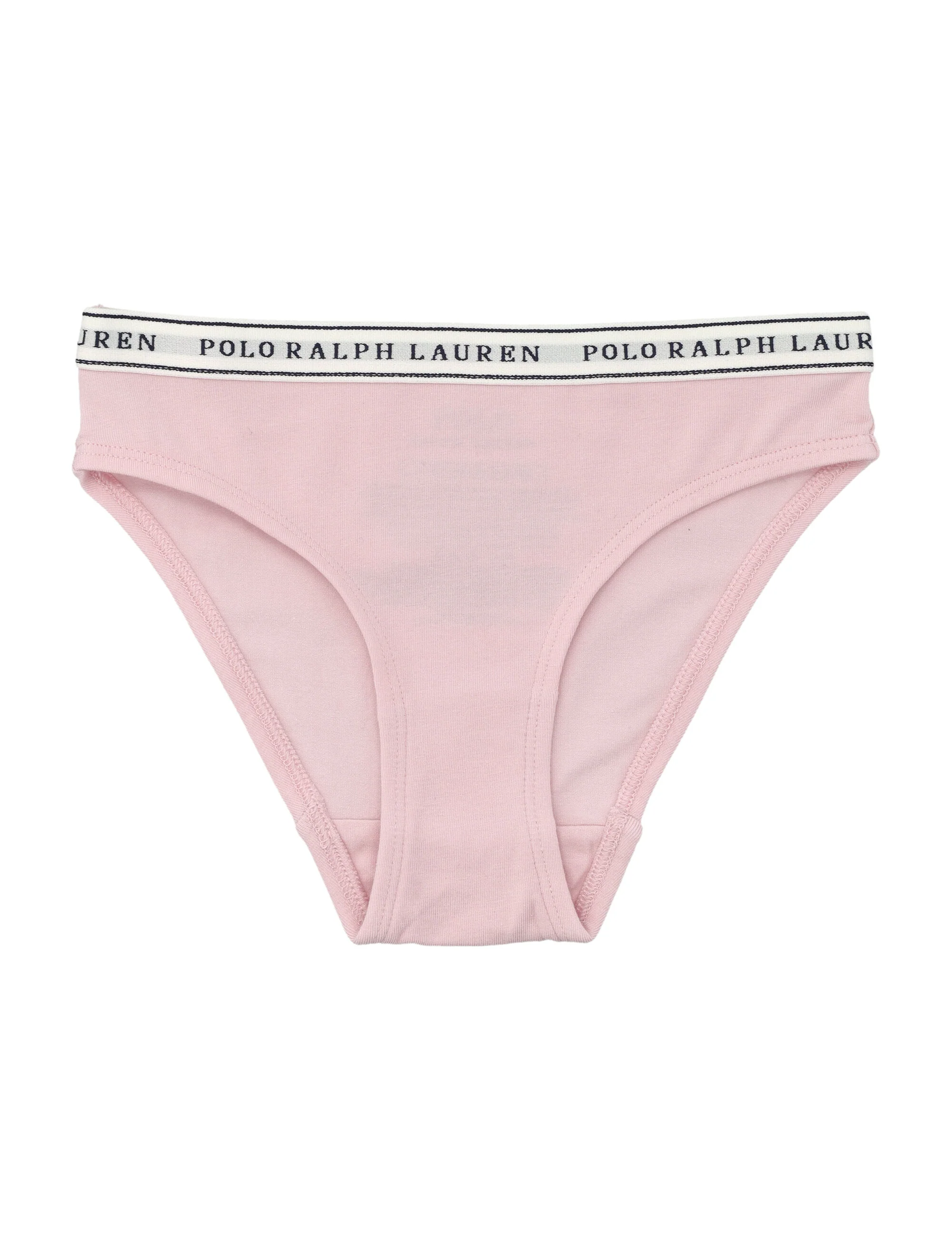 Conjunto de 2 Cuecas Infantil Polo Ralph Lauren com Algodão Elástico com Logotipo Branco/Rosa Roupa Íntima
