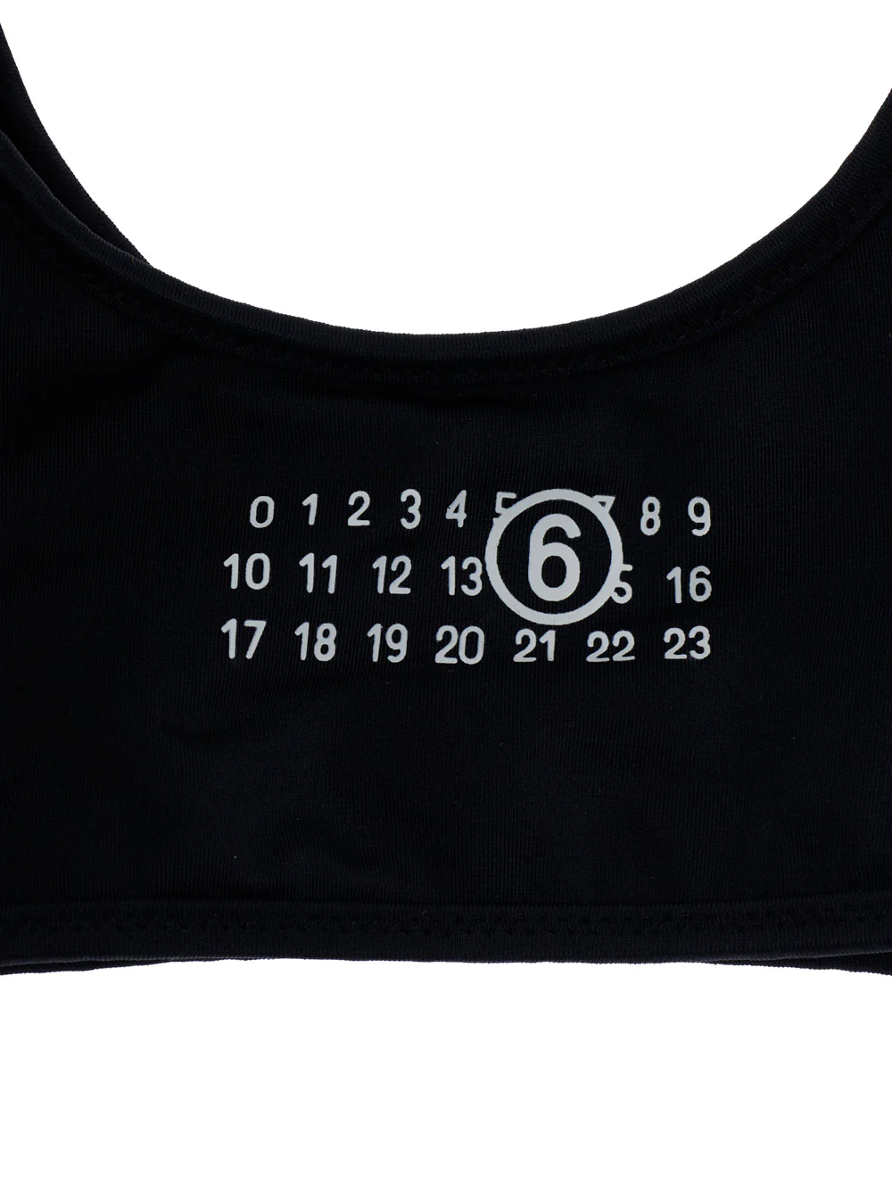 Biquíni Mm6 Maison Margiela Kids M60811MM00PMM6M13UM6900 com Design de Puxar e Logotipo Numérico em Tecido Técnico Preto para Meninas Roupas de Praia de Nylon Elastano Biquíni Mm6 Maison Margiela Kids M60811MM00PMM6M13UM6900 com Design de Puxar e Logotipo Numérico em Tecido Técnico Preto para Meninas Roupas de Praia de Nylon Elastano