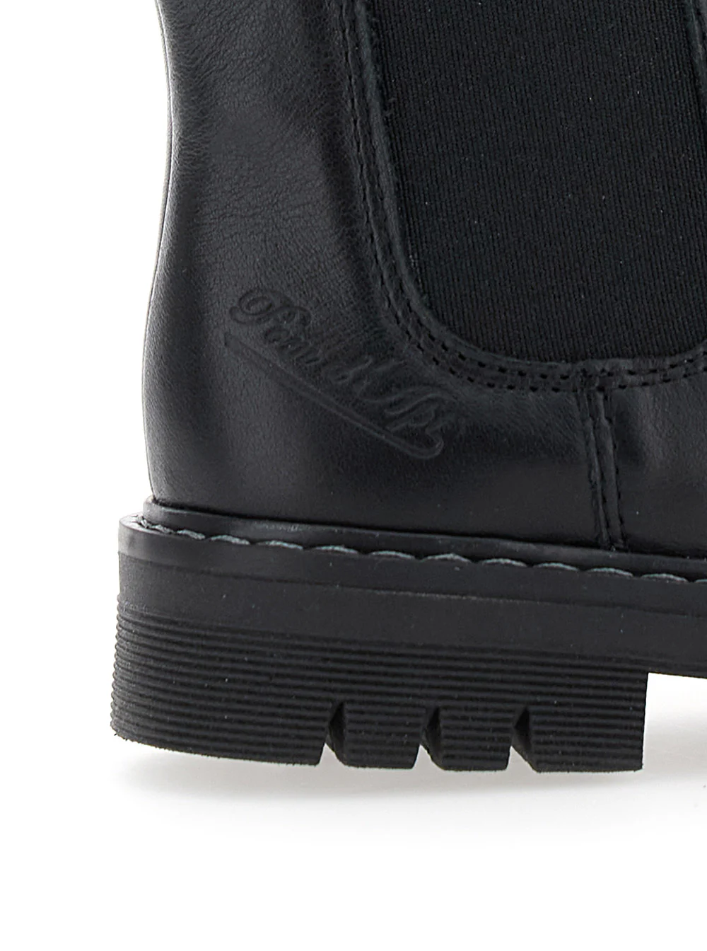Botas de Cano Curto Pom D'Api Kids Pretas com Logotipo Lateral em Couro Nubuck para Menina de Borracha