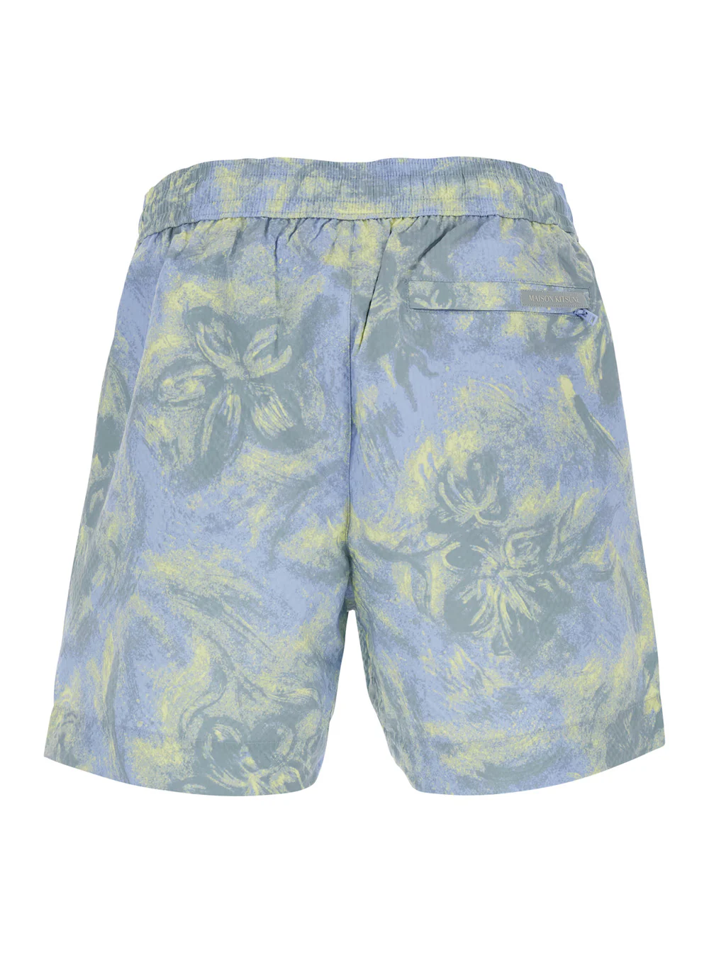 Bermudas de Banho Maison Kitsuné Multicolor com Cintura Elástica e Bolsos Laterais Tecido Técnico para Homens Bermudas de Banho Maison Kitsuné Multicolor com Cintura Elástica e Bolsos Laterais Tecido Técnico para Homens