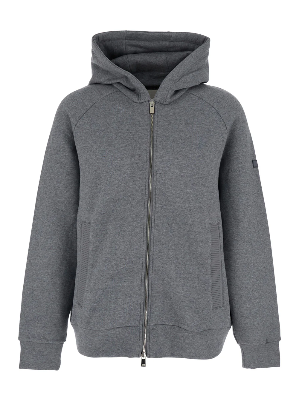 Sweatshirt Tatra Baccaro Cinza com Capuz e Patch de Logotipo na Manga em Algodão para Homens Sweatshirt Tatra Baccaro Cinza com Capuz e Patch de Logotipo na Manga em Algodão para Homens