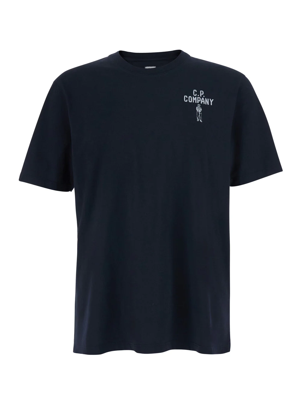 Camiseta Azul com Gola Redonda C.P. Company para Homens Blu Camisetas de Algodão e Camisetas Polo