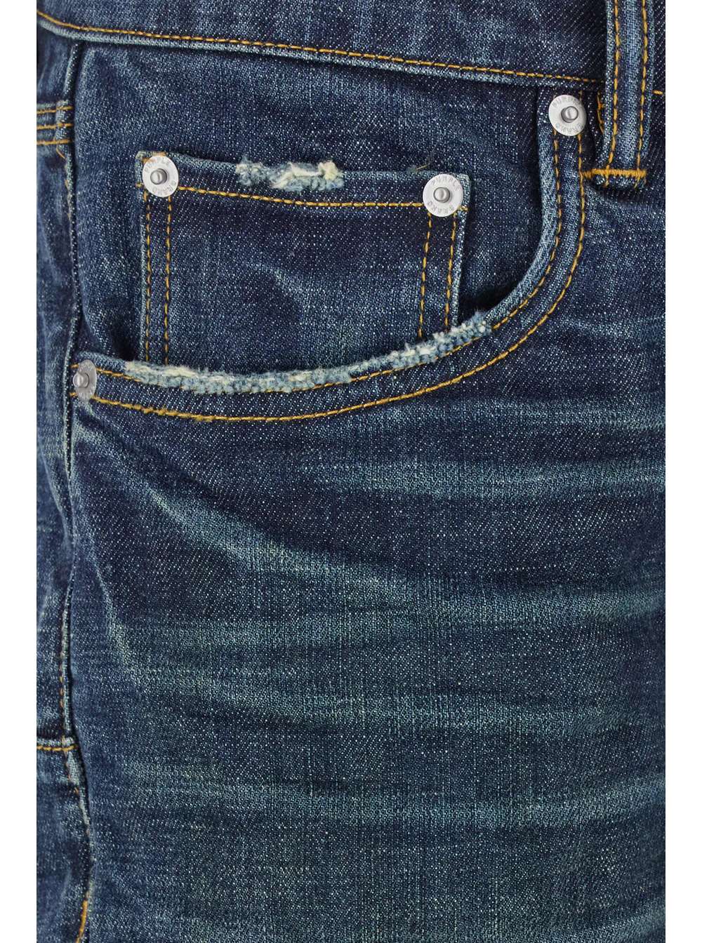 Calças Jeans Azuis da Marca Roxa com Cintura Baixa e Efeito Pedra Lavada em Algodão Denim Man Blu Lycra