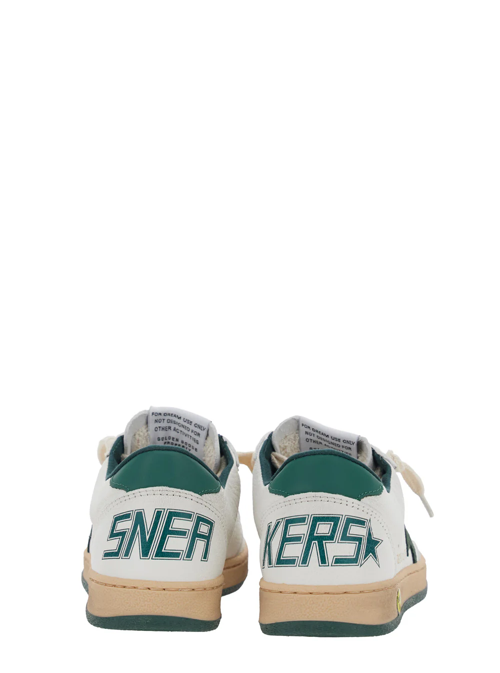 Sapatilha Golden Goose Kids Ballstar Low Top com Patch de Estrela no Lado e Letras Maxi na Parte de Trás em Couro Branco para Crianças, Couro de Cabra Vaca