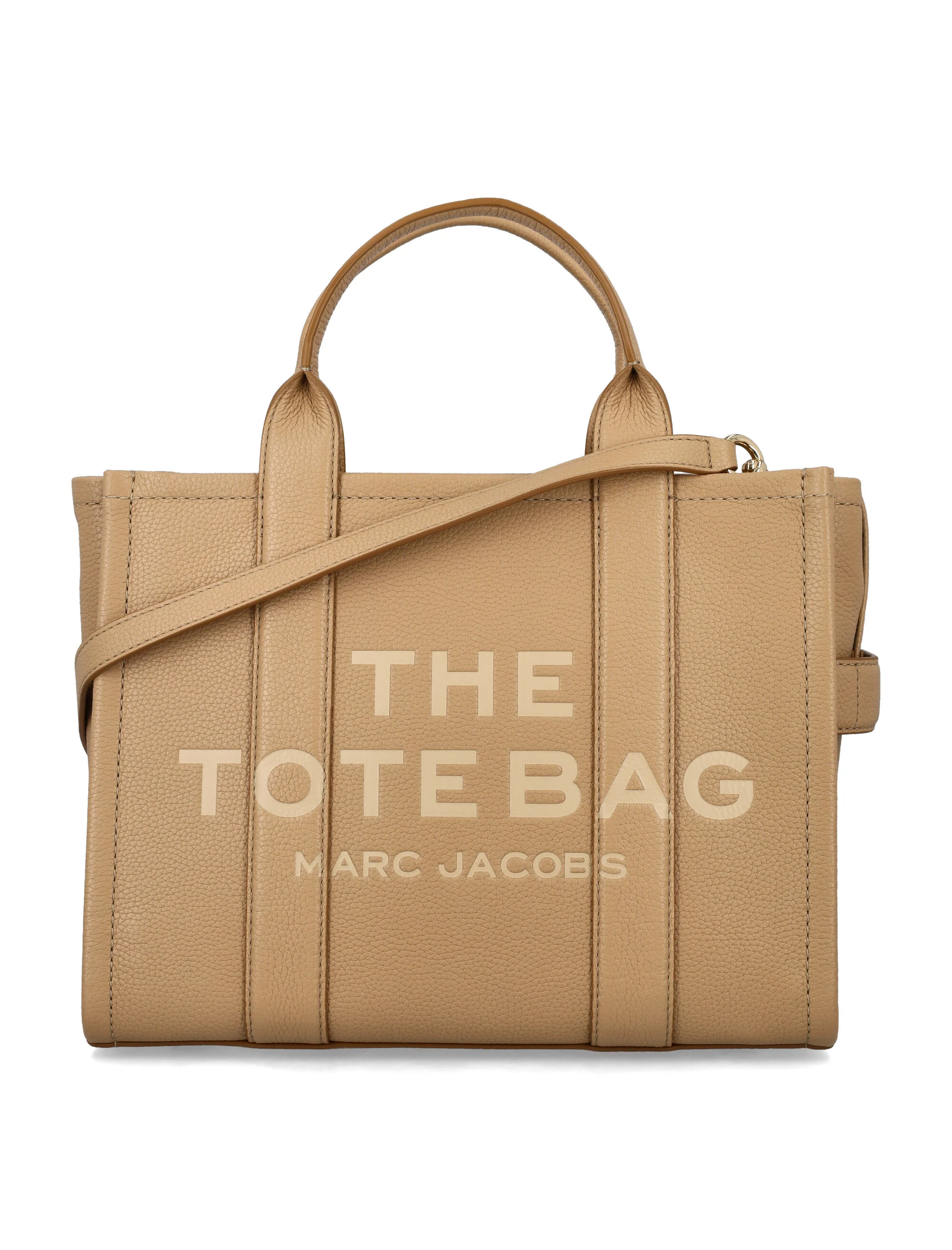 Bolsa Tote Média Marc Jacobs em Couro Camel Cow