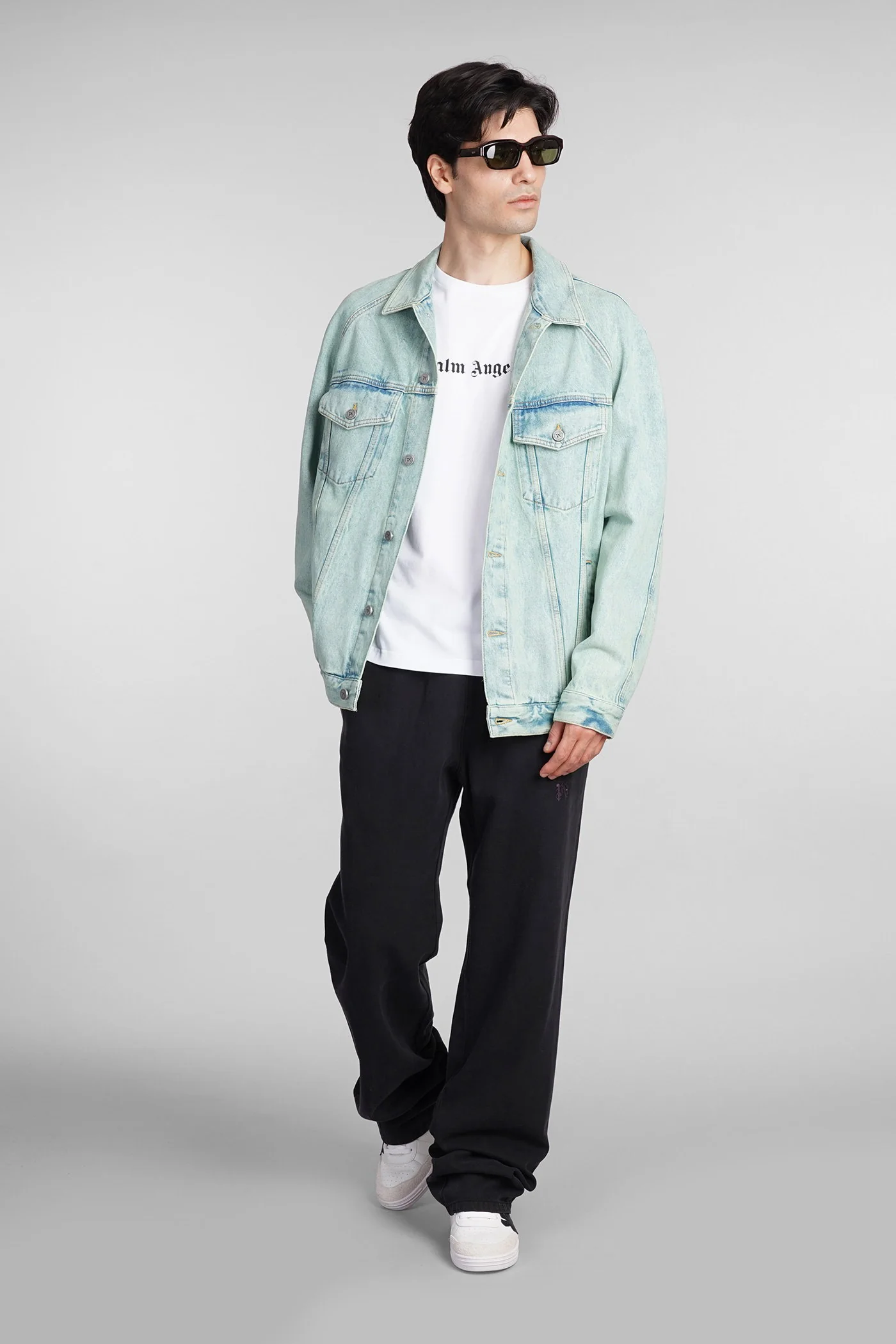 Camiseta Palm Angels em algodão branco Abbigliamento
