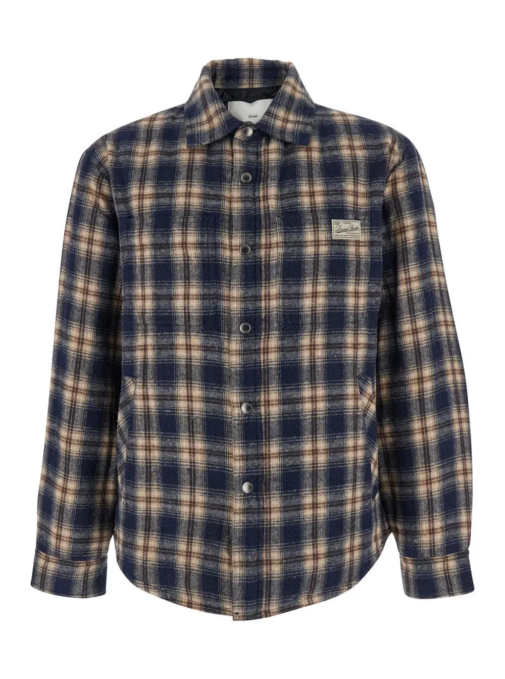 Camisa Multicolor com Estampa Xadrez com Patch de Logotipo na Frente em Algodão e Blusas de Flanela