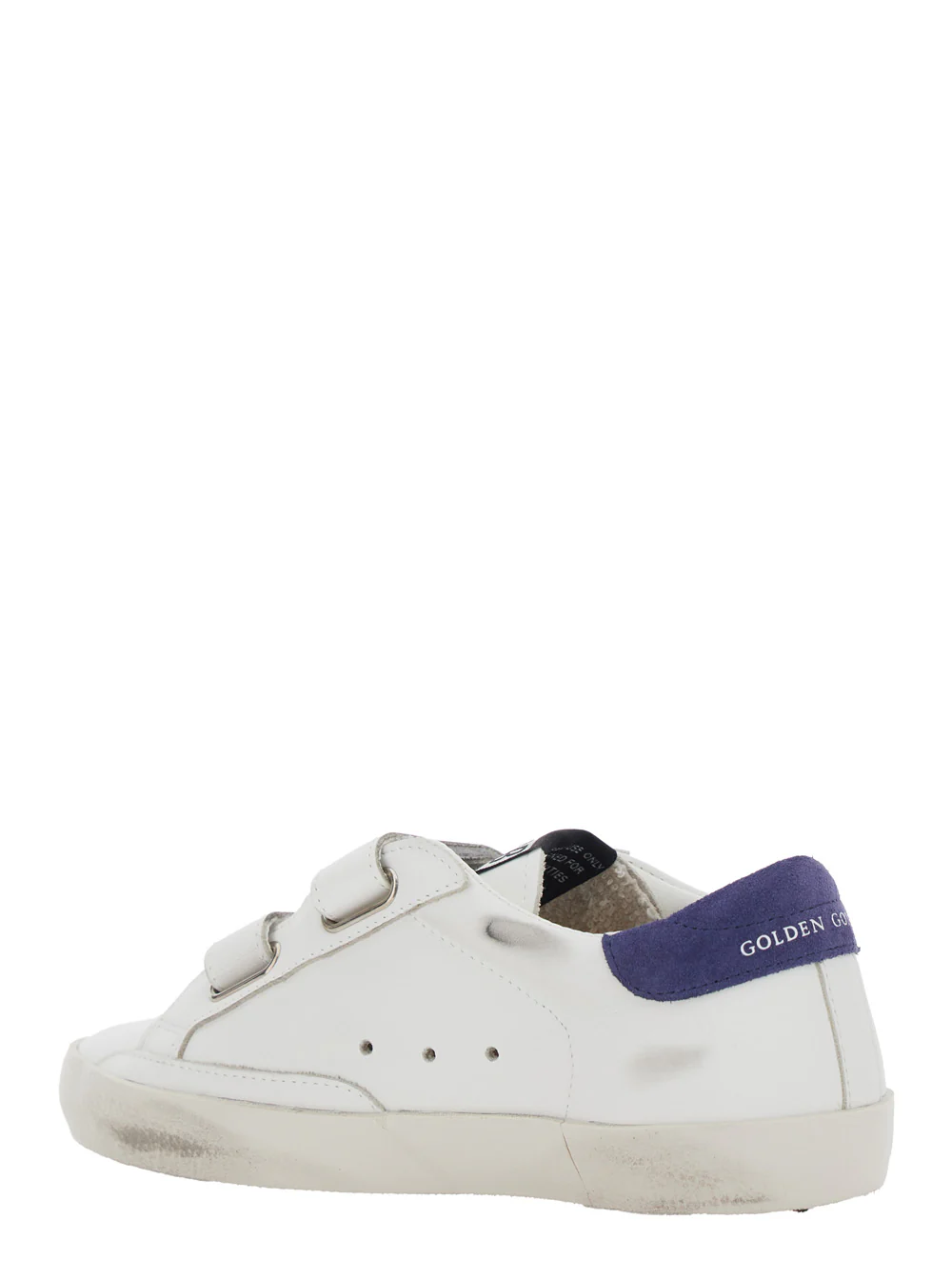 Sapatilhas Baixas Golden Goose Kids Old School com Patch de Estrela Lateral em Couro Branco para Crianças