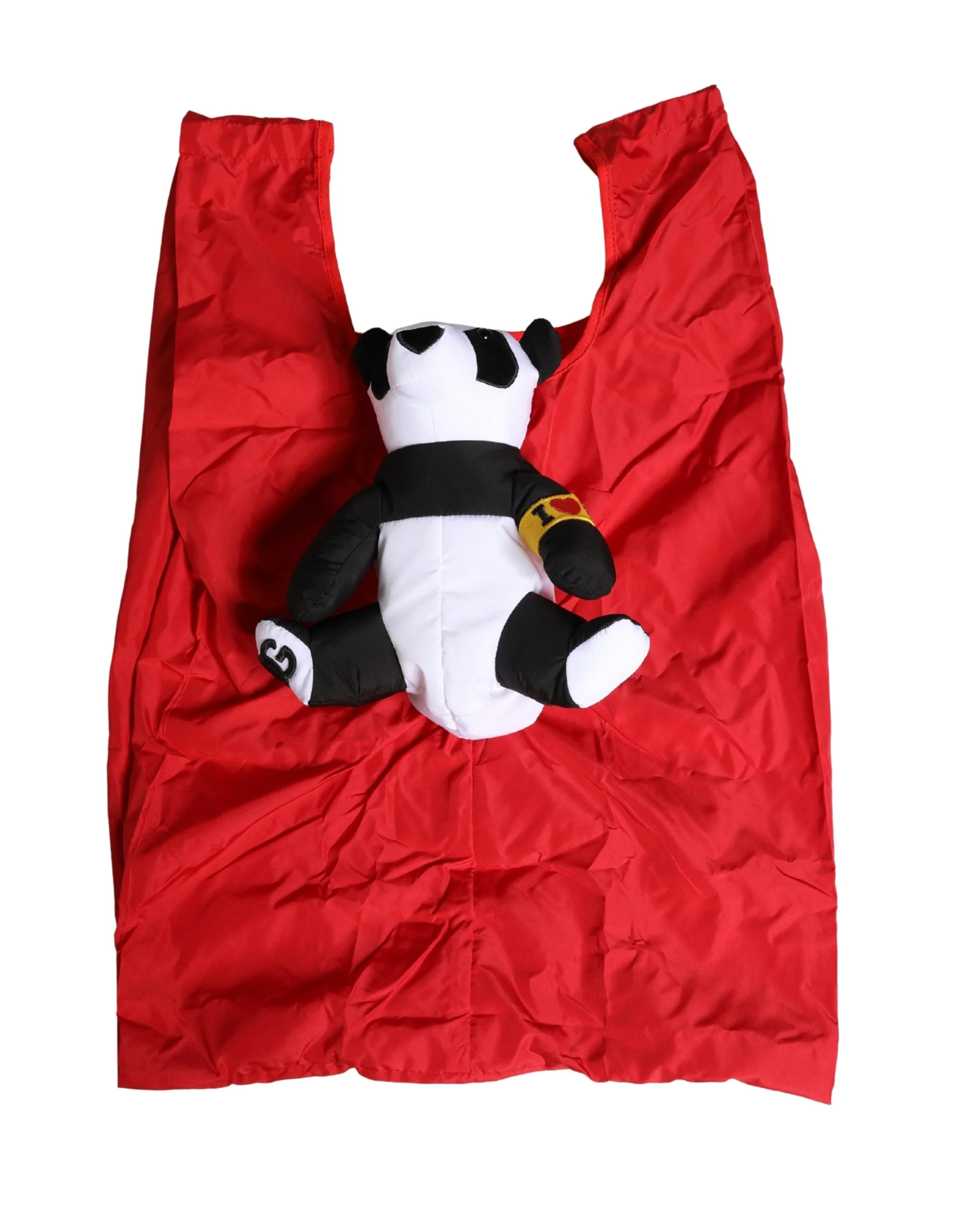 Dolce & Gabbana Homens Vermelho Poliéster Panda Bolsa de Pano Tote Borse Bag Acessório
