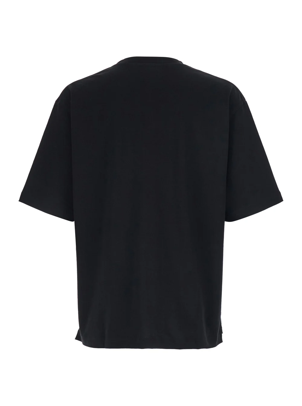 Camiseta Preta Dsquared2 com Logotipo Maxi na Frente para Homens Camisetas de Algodão e Camisetas Polo