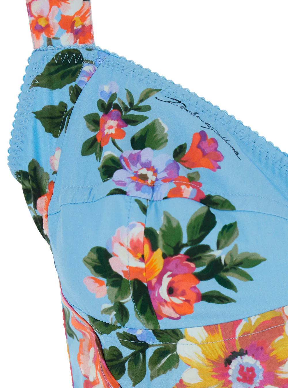 Vestido Longo Azul Dolce & Gabbana Estampado Popeline Maxi com Motivo de Estampa de Algodão Azul