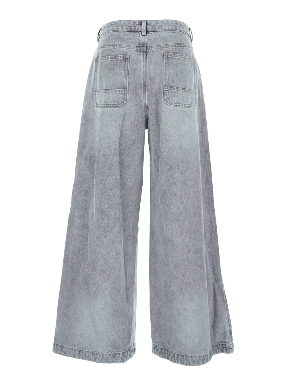 Calças Jeans Azul Juun.J com Efeito Desbotado e Perna Larga em Denim Masculino Cinza