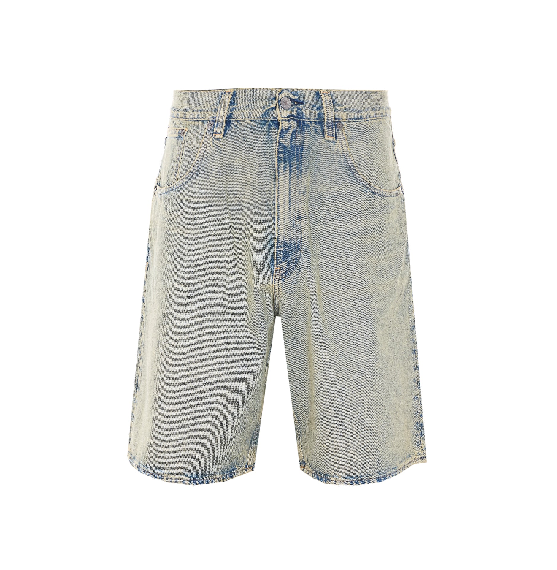 Bermudas de Girassol Azul Algodão Orgânico Bermudas de Girassol Azul Algodão Orgânico