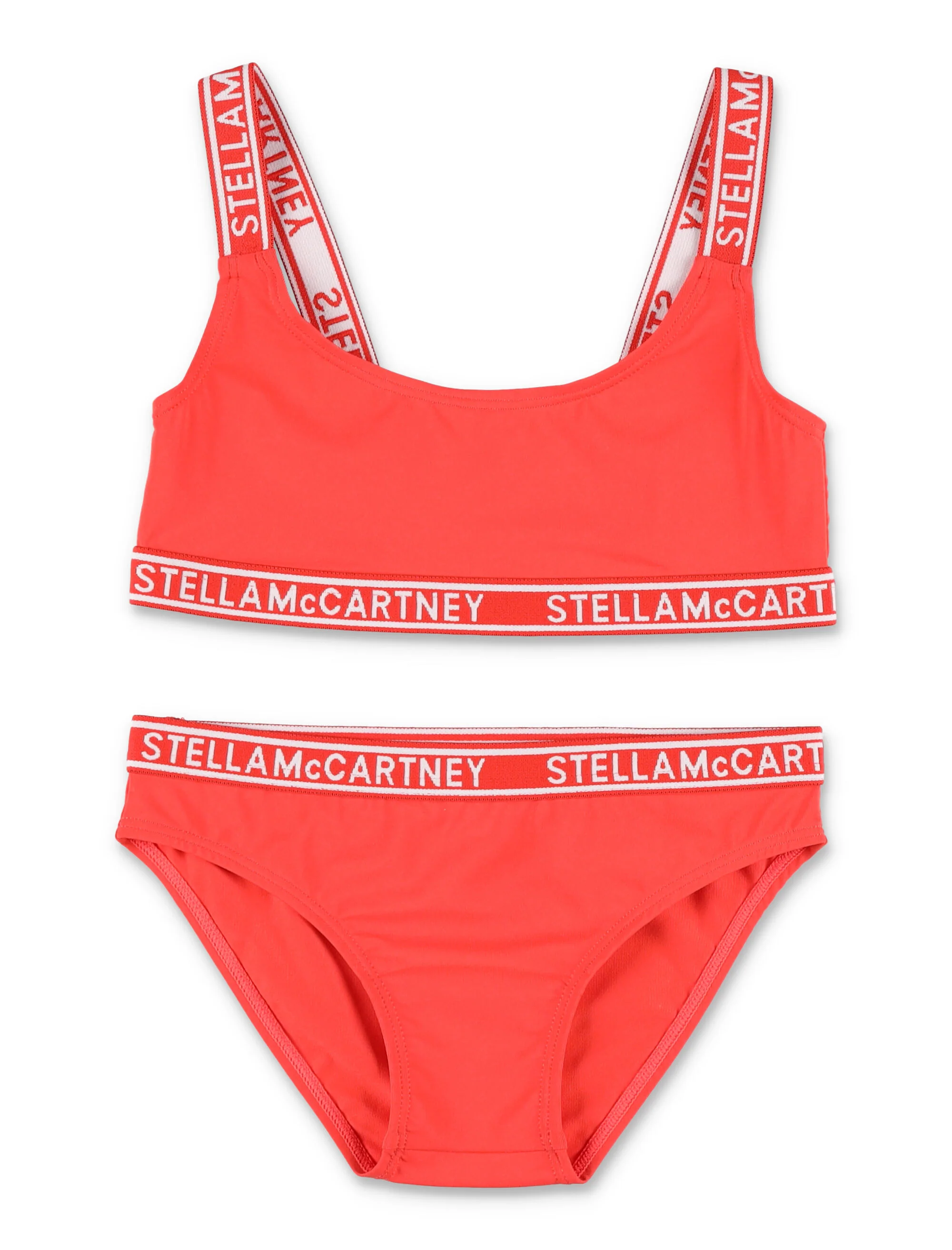 Conjunto de Biquíni com Logotipo Stella McCartney Kids para Meninas Vermelho Poliamida