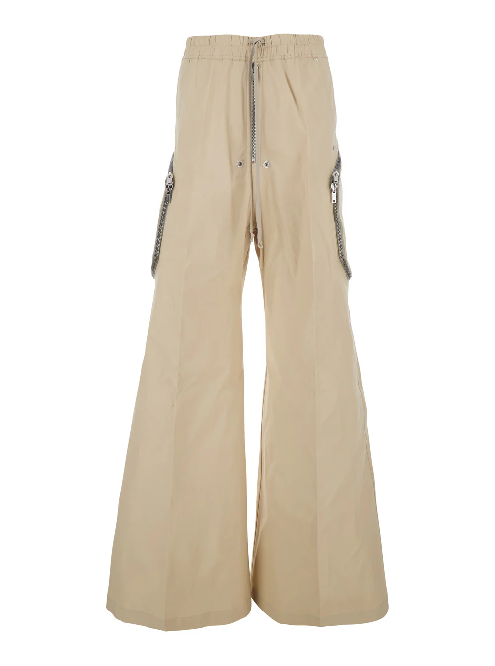 Calças Rick Owens HEIZER BELAS-SAND - Bege com Cintura Alta e Bolsos Laterais Calças de Homem de Algodão e Elastano