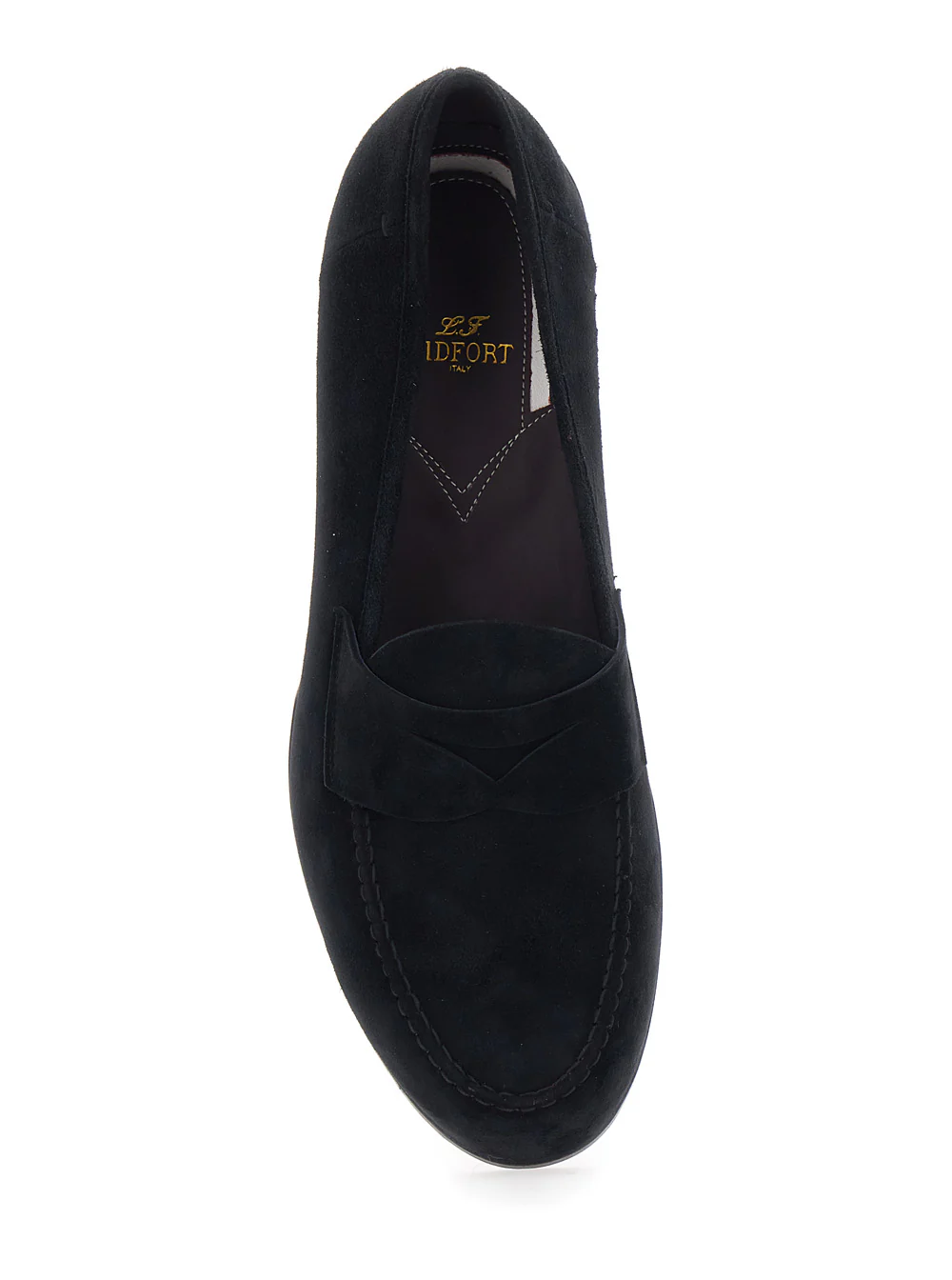 Loafers Lidfort Azul com Biqueira Arredondada e Costura Contrastante em Couro Vegetal para Homens Azul Cervo Loafers Lidfort Azul com Biqueira Arredondada e Costura Contrastante em Couro Vegetal para Homens Azul Cervo