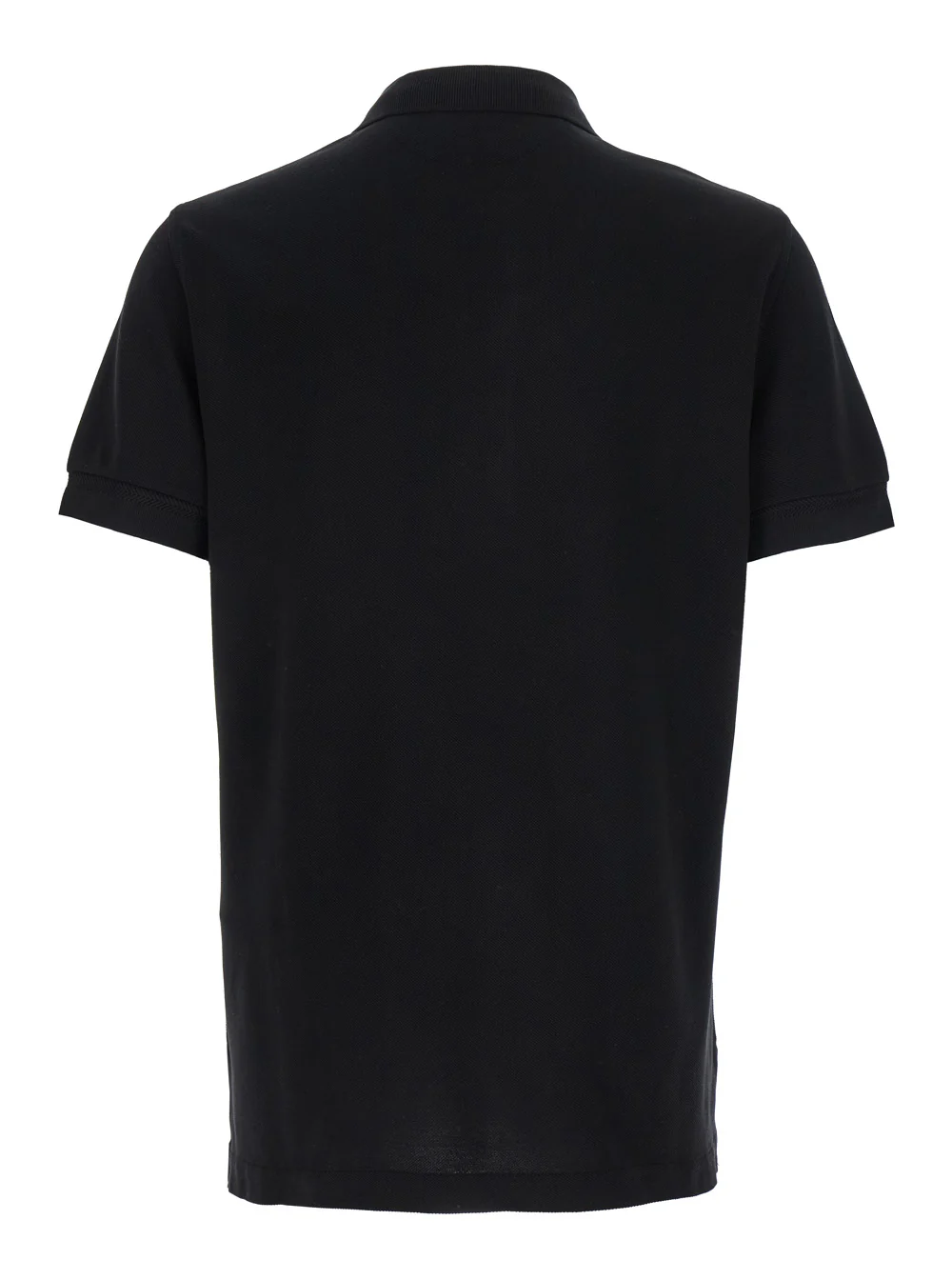 Camiseta Polo Preta Tom Ford com Gola Clássica em Mistura de Algodão e Tecidos de Lyocell para Homem