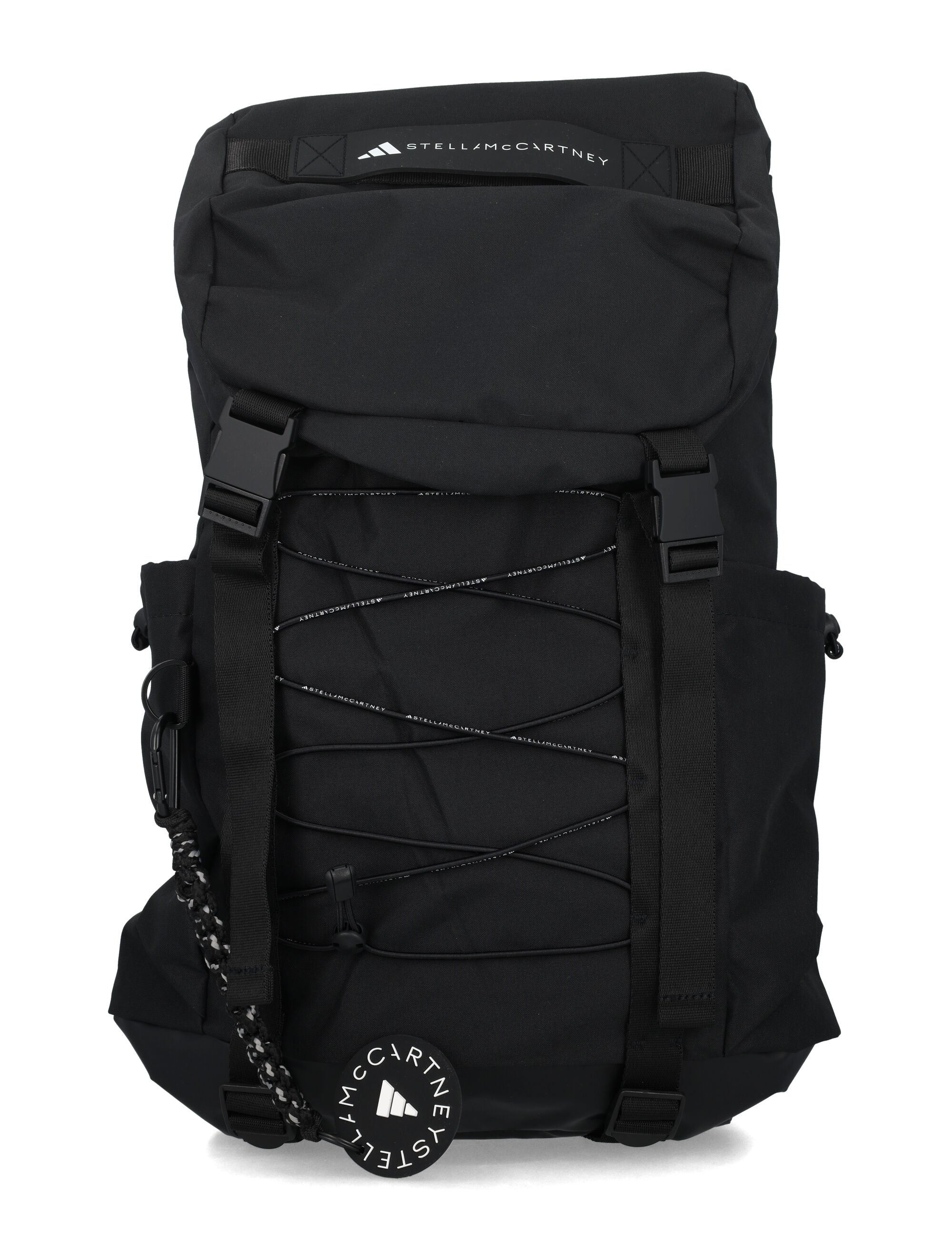 Mochila Técnica Adidas by Stella McCartney com Logotipo Preto Poliéster Reciclado