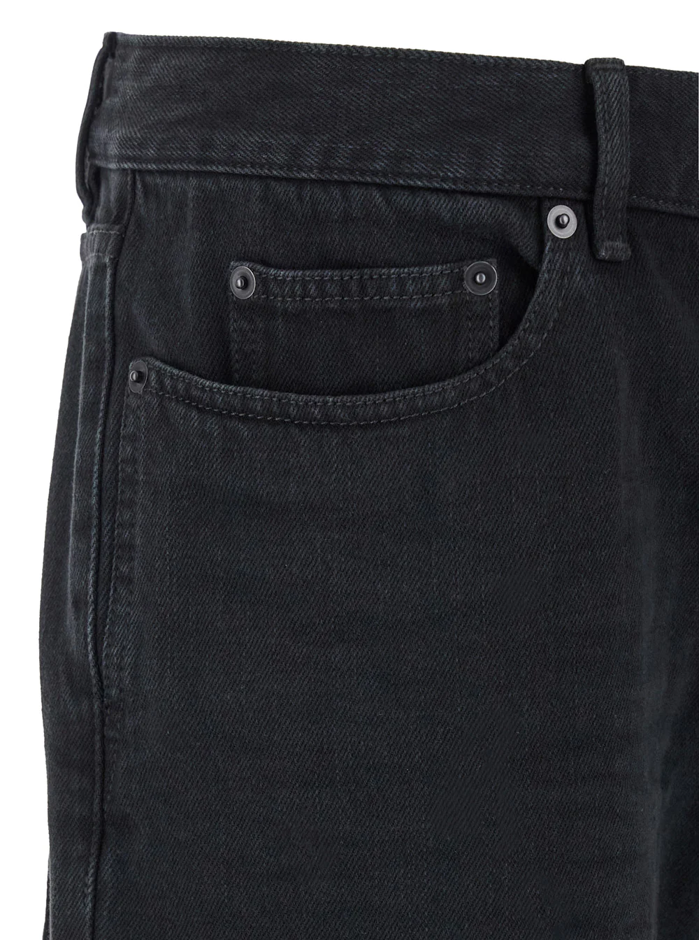 Calças Justas Pretas Saint Laurent com Patch de Logotipo em Denim para Homem 100 % Algodão