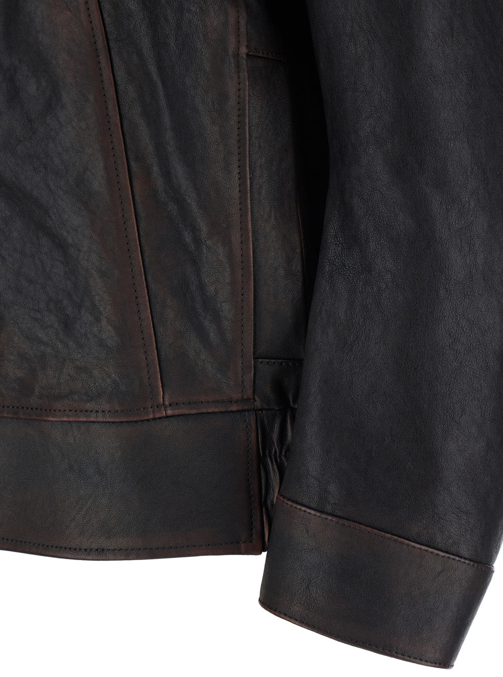 Jaqueta Marrom Golden Goose com Gola Clássica e Efeito Envelhecido em Couro para Homens Roupas Externas Ovina