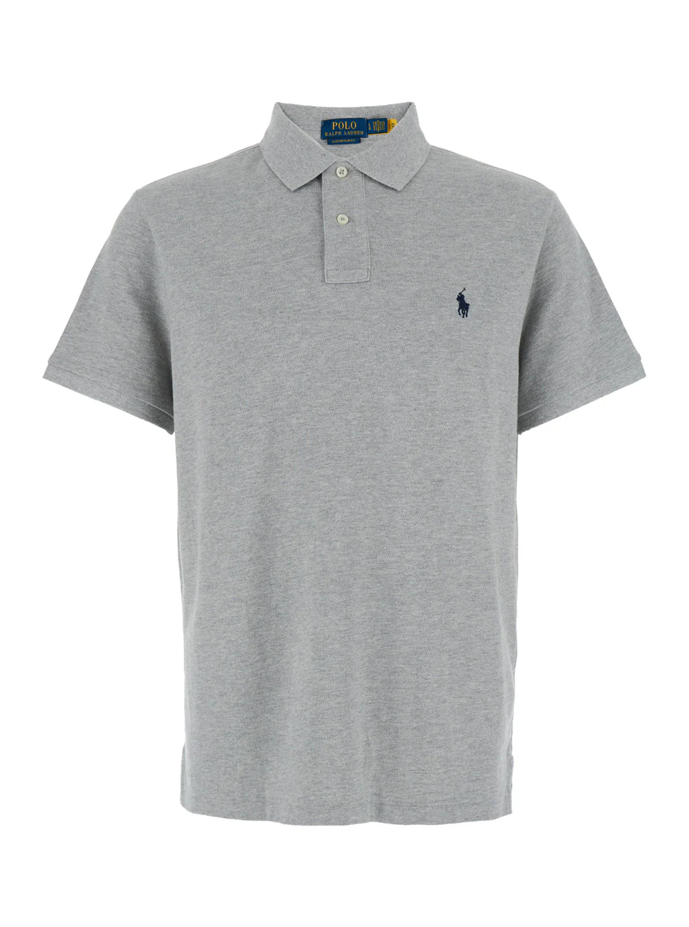 Camisola Polo Ralph Lauren Cinza com Gola Clássica e Bordado de Pônei na Frente em Algodão para Homens Camisetas