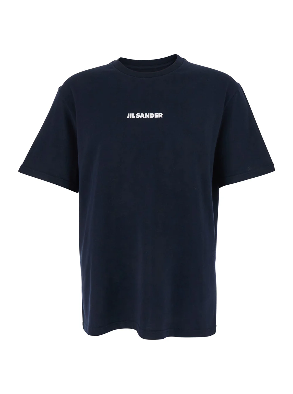 Camiseta Azul Jil Sander com Letras de Logotipo na Frente para Homens Azul Camisetas de Algodão e Camisetas Polo