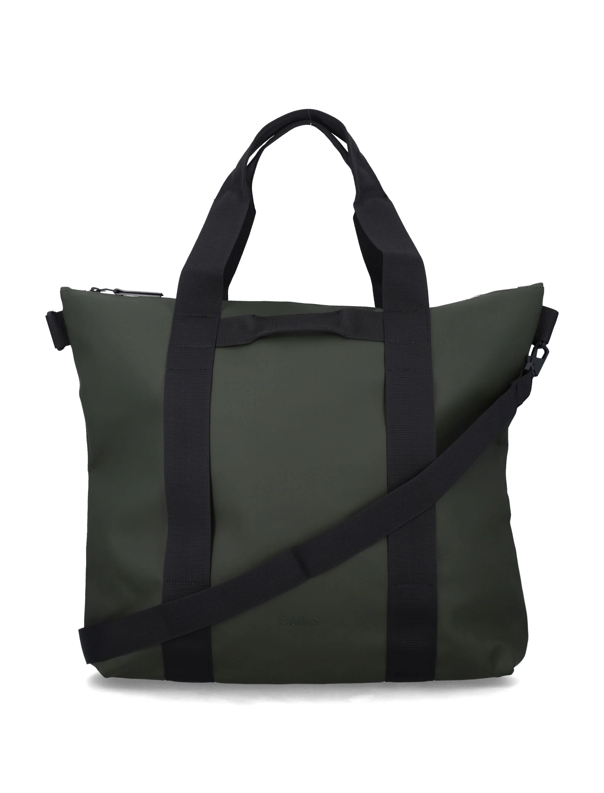 Bolsa Tote Impermeável Preto Rains Verde Revestimento de Poliéster