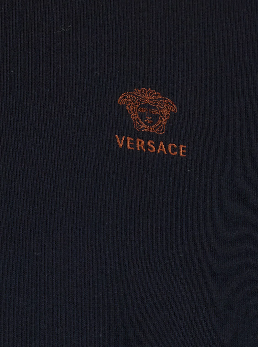 Moleton Versace Azul com Capuz Fixo para Mulheres Blu Camisolas de Algodão