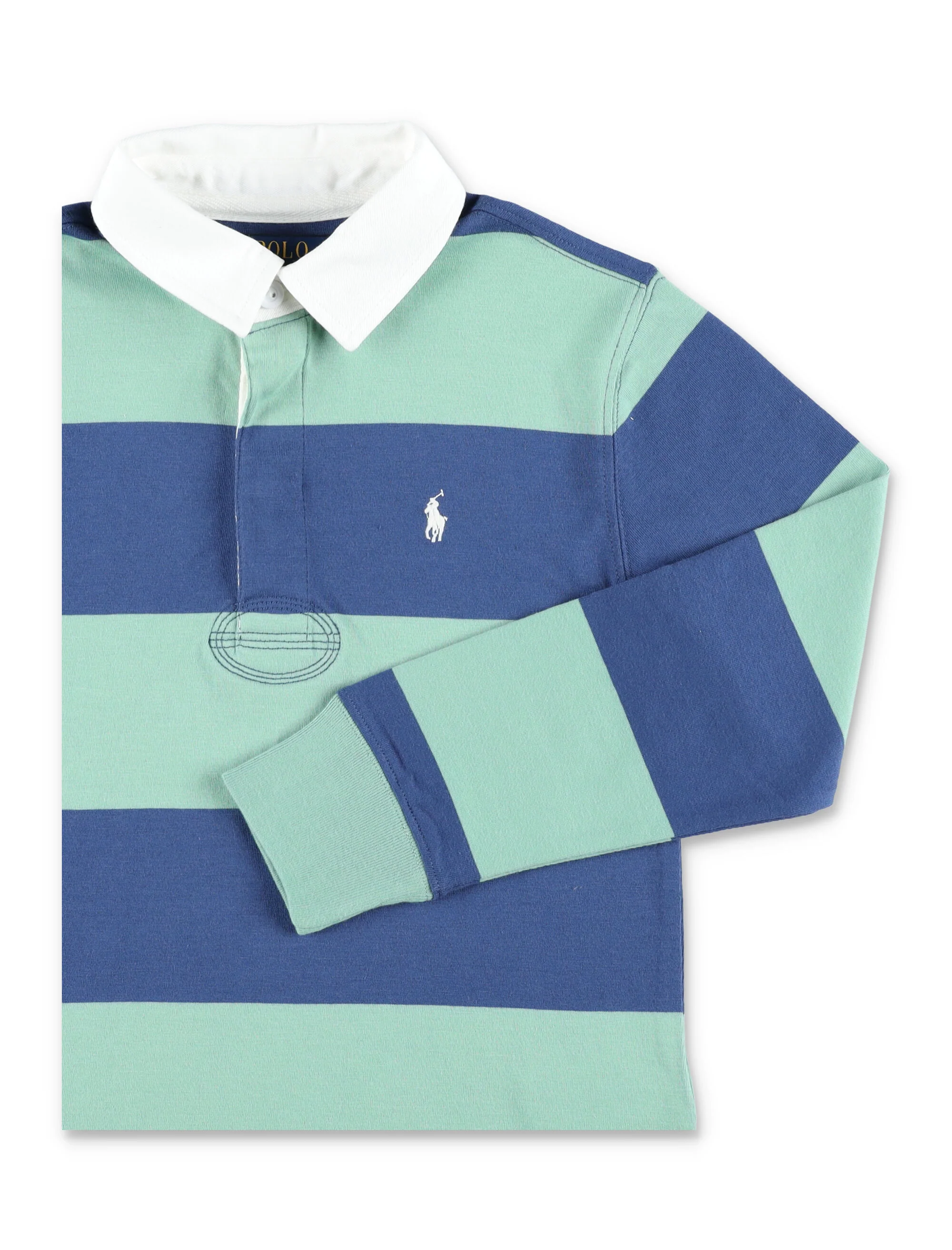 Camisola de Rúgbi Infantil de Algodão Clássico Polo Ralph Lauren Verde/azul-marinho