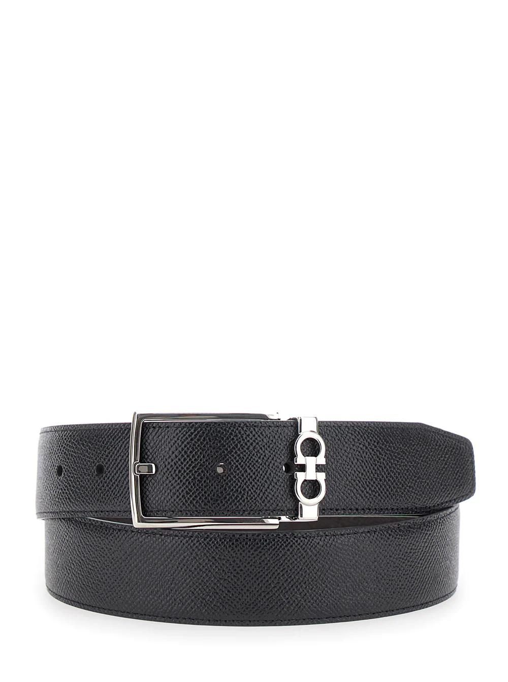 Ferragamo Fivela Para Cerimônia Cinto Preto Couro de Vitela Ferragamo Fivela Para Cerimônia Cinto Preto Couro de Vitela