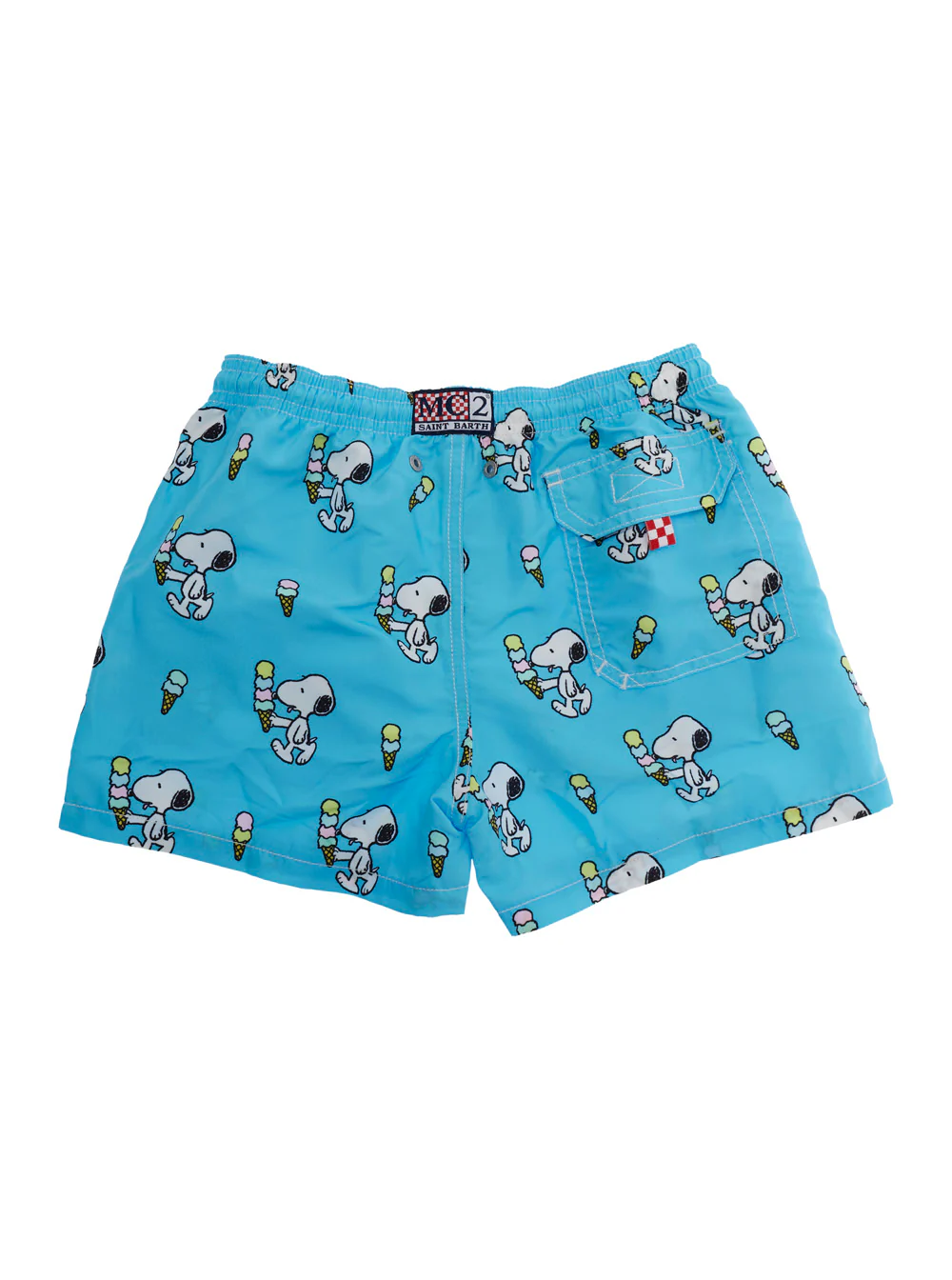 Bermuda Mc2 Saint Barth Kids - Snoopy Sorvete Azul-Claro Roupas de Praia
