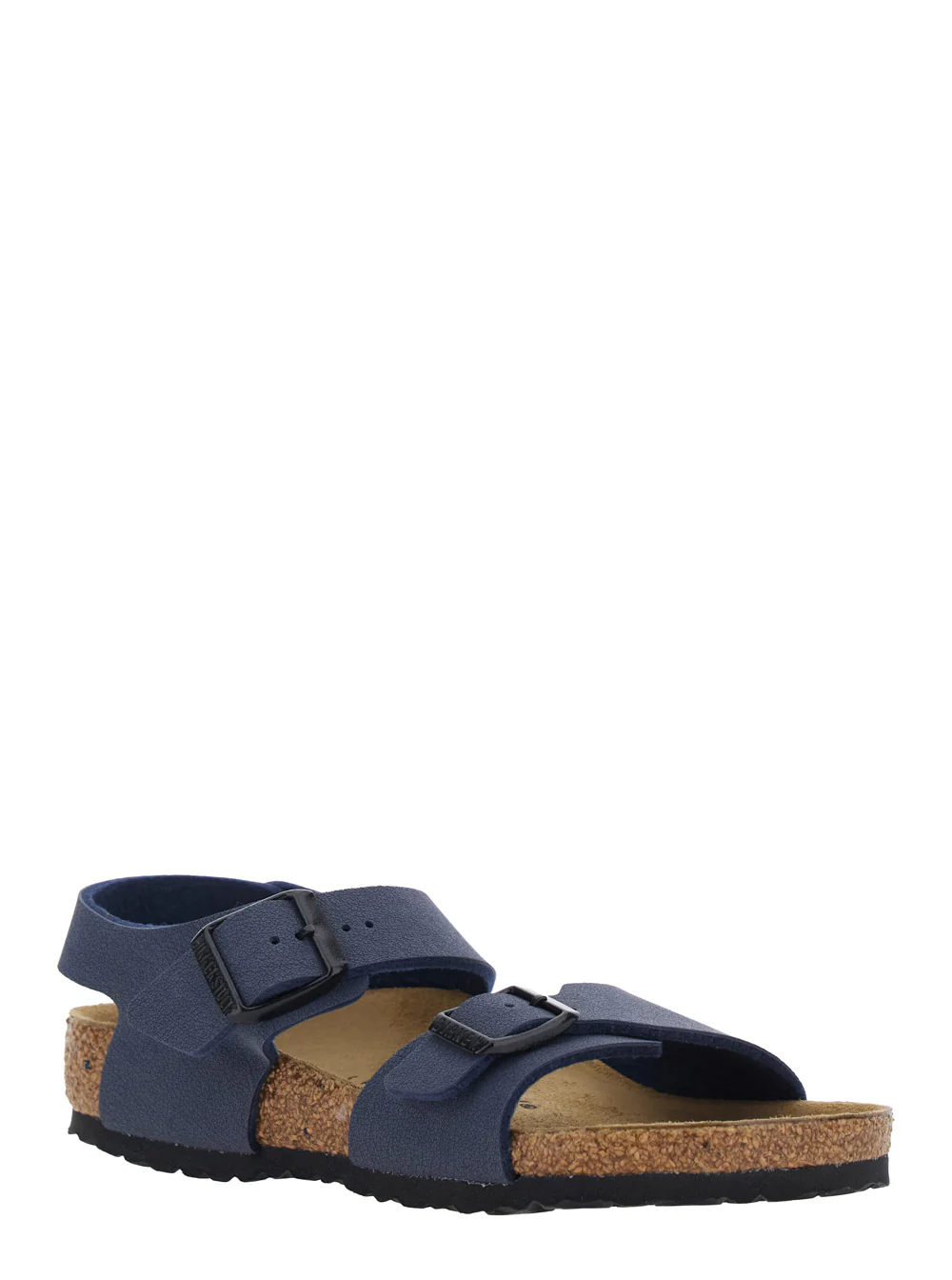 Sandalhas Birkenstock Kids New York com Biqueira Arredondada e Fechamento por Fivela em Azul para Crianças Blu Birkoflor Sapatos Planos