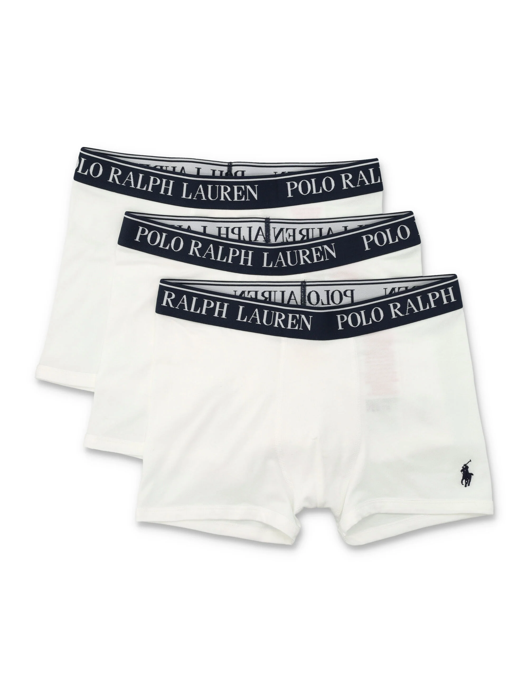 Conjunto de Cuecas Boxer de Algodão Elástico Polo Ralph Lauren com Logotipo para Meninos Roupas Íntimas Brancas