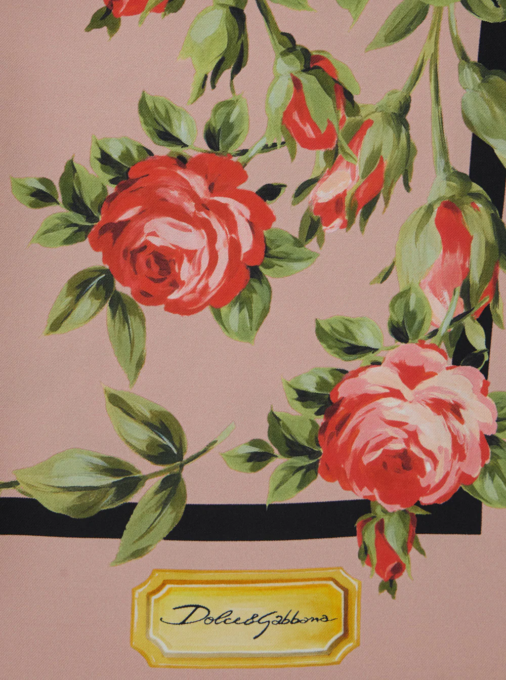 Pashmina Quadrada de Seda Multicolor Dolce & Gabbana com Logotipo na Frente e Estampa Floral em Todo o Tecido para Mulheres Foulards