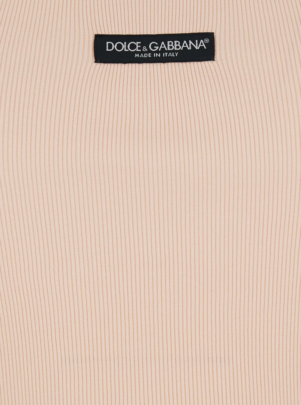 Top sem mangas rosa Dolce & Gabbana com decote redondo e patch com logotipo na frente em algodão para mulheres