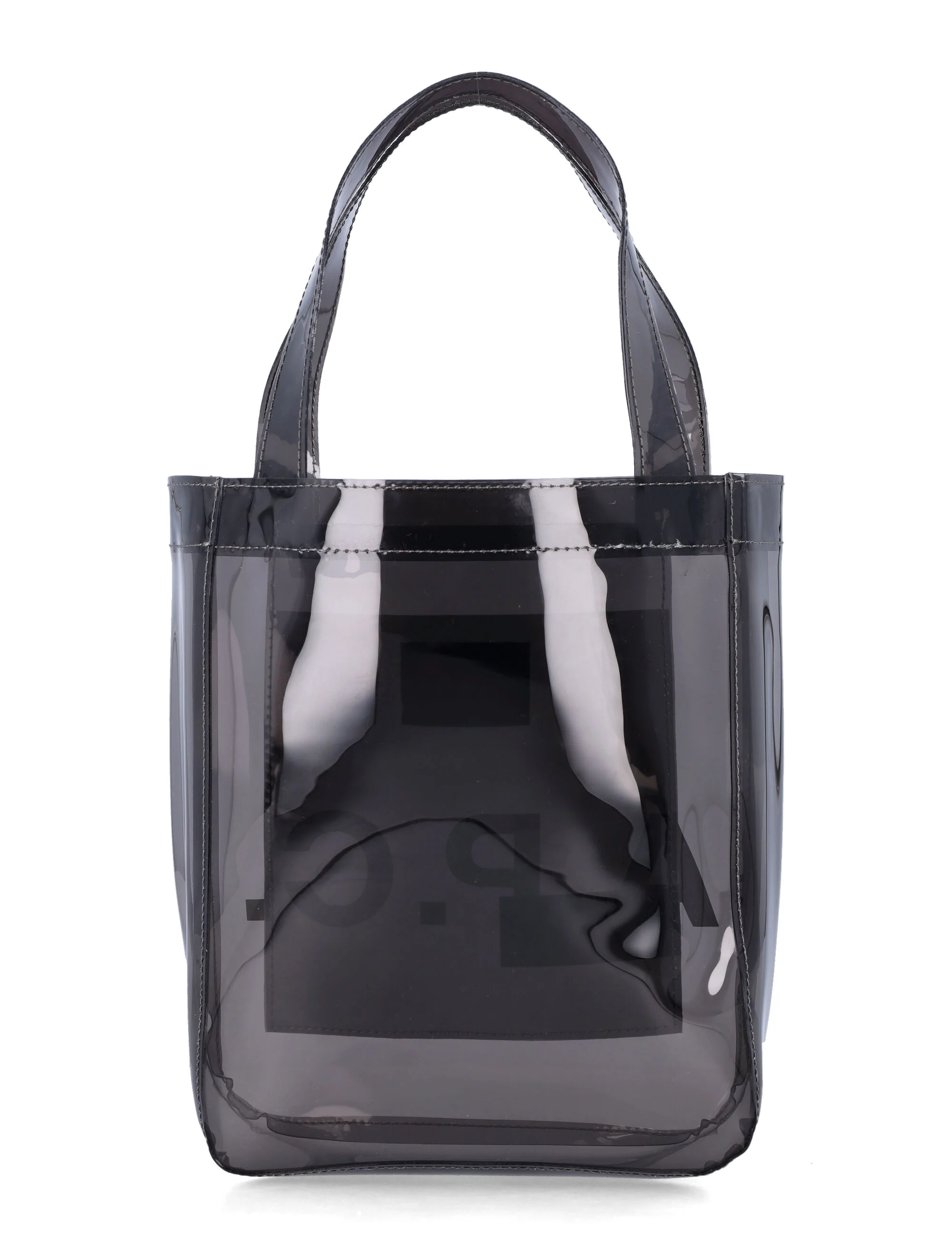 Bolsa de Ombro Pequena A.P.C. Lou Glossy PVC Antracite Poliuretano Termoplástico