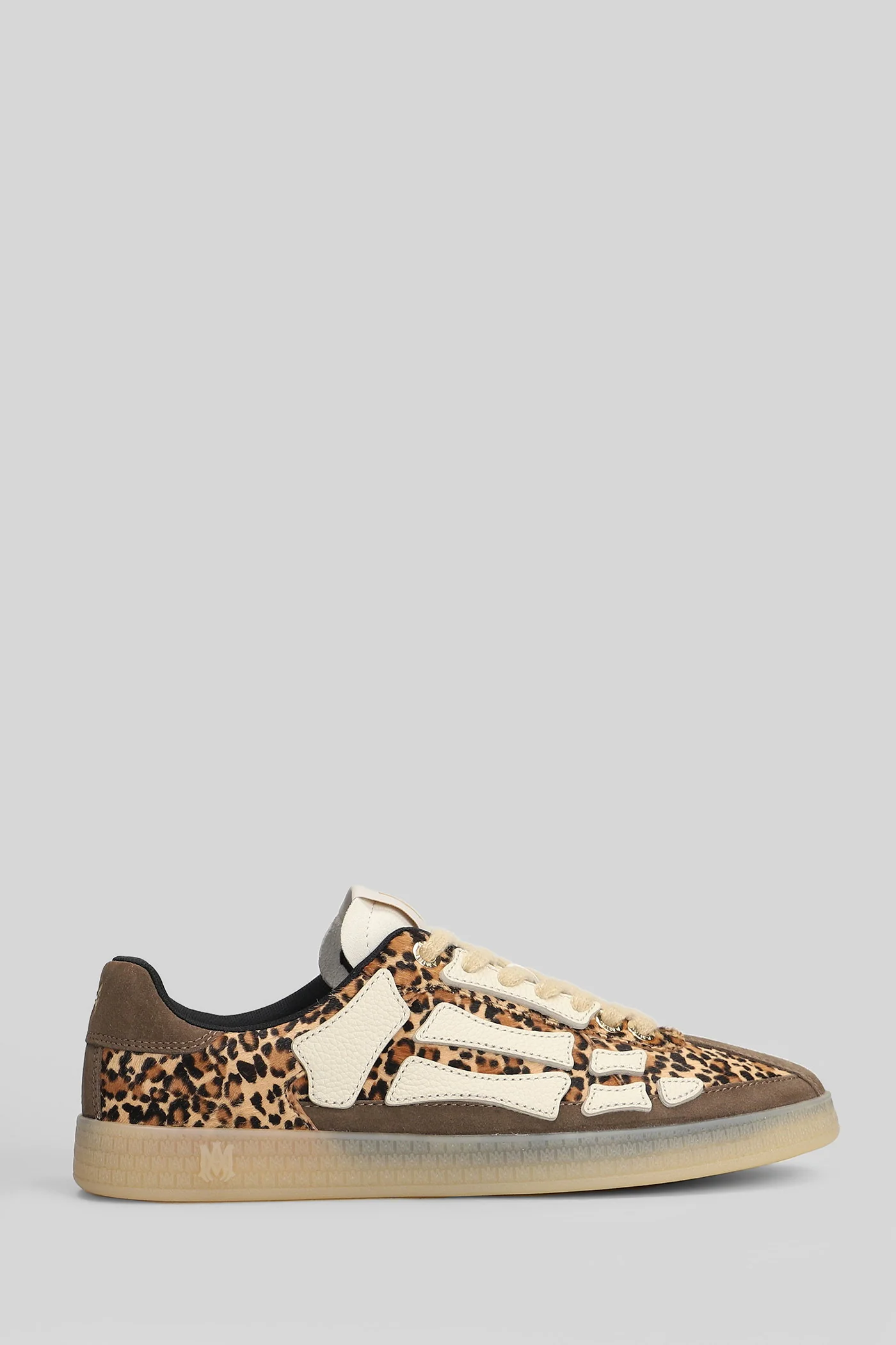 Sapatilhas Amiri Pacific bones em couro de pônei Animalier, Sapatos